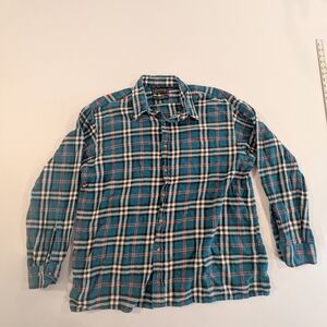 Arrow Teal and White Plaid Men's Shirt